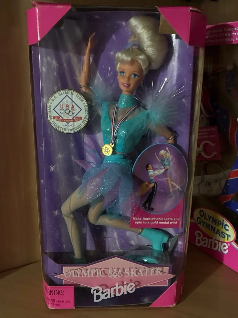 Barbie Teal Purple Olympic Ice Skater Doll